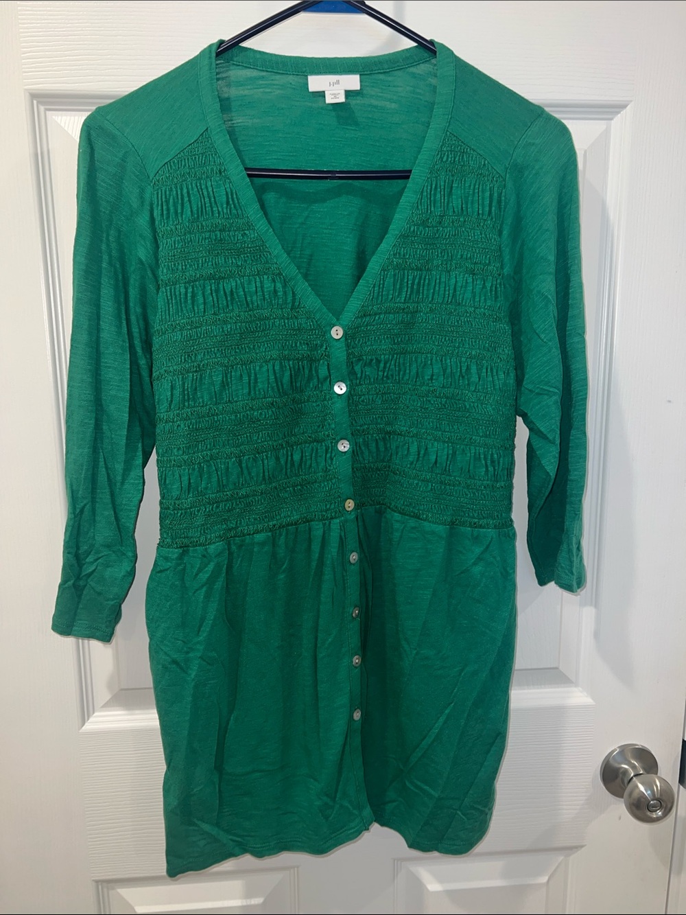 J.Jill Green Button Down Tunic M